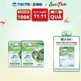 [Mẫu mới] Combo 2 Tã quần SunMate siêu mềm mại G1 mới size XL-07 miếng