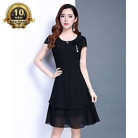 SALE - Đầm xòe voan chiffon đính hoa hồng MS278 – Có 4 màu
