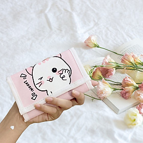 Bóp ví nữ mini con mèo cute Z_VIMEO, ví ngắn nhỏ gọn xinh xắn dạng gập 3 dùng đựng thẻ card tiền cho các bạn nữ-TẶNG KÈM DÂY ĐEO