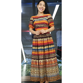 Đầm họa tiết thổ cẩm A11