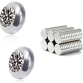 Bông Tai Nam Châm Đính Đá Màu Titan Không Đen TT 2445 – 1 Cặp