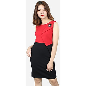 Đầm ôm phối màu không tay The One Fashion DDC1722DDE