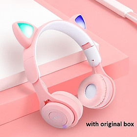 Tai Nghe Không Dây Bluetooth Tai Mèo Hợp Thời Trang Dễ Thương Nhạc Điện Thoại Di Động Máy Tính Có Micro Tai Nghe Tai Nghe Chụp Tai - one