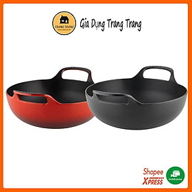 Mua Nồi chảo 2 quai Lecreuset Schmorbrater 24cm Schwarz Matt - Màu đen và đỏ