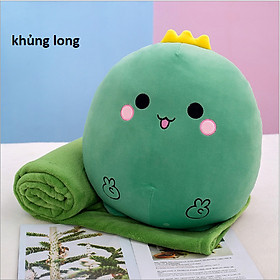 Mua Gối mền tròn cute 3 trong 1 chât nỉ nhung cực mịn  hàng loại 1  bộ chăn gối văn phòng  gấu bông kèm mền GM80-Tron