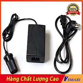 Bộ Adapter chuyển điện điện 220V Sang 12V - Bộ chuyển tẩu sạc xe dùng Cho Máy Bơm, Máy Hút Bụi Ô Tô Xe Hơi FEMARI