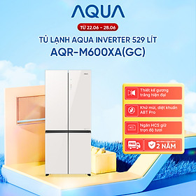 Tủ lạnh Aqua Inverter 529L AQR-M600XA(GC) - Mặt gương trắng - Bảo hành 2 năm - Freeship toàn quốc - Hàng chính hãng