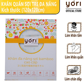 Khăn quấn cho bé sơ sinh hình chấm bi xanh 120x120cm Yori