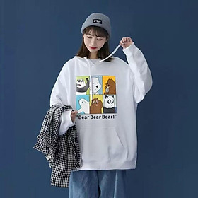 áO Khoác Nỉ Hoodie Nam Nữ Unisex - Nỉ in 3d, Áo khoác hoodie nam nữ unisex tay bồng foem rộng màu trắng cá tính, Áo khoác nỉ, Áo khoác hoodie nam nữ đẹp form rộng Unisex chất nỉ ngoại 2 lớp dày dặn