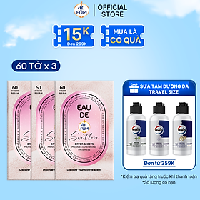 Mua Combo 3 Giấy Thơm Arfum Dùng Cho Máy Sấy Làm Mềm Vải Và Chống Tĩnh Điện   Khử Mùi Tủ Giày  Tủ Quần Áo (60 Tờ/ Hộp)