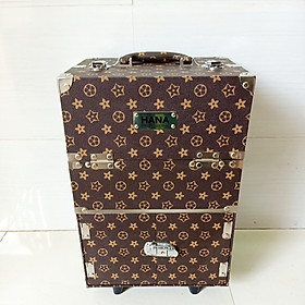 Hàng cao cấp loại 1 - Cốp vali kéo viền cạnh inox, nhiều ngăn đựng mỹ phẩm, dụng cụ phun xăm, nối mi, nail, máy hơ gel t