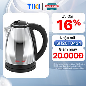 Hình ảnh Ấm Siêu Tốc Inox SUNHOUSE HAPPY TIME HTD1055 (1.5L) - Hàng Chính Hãng