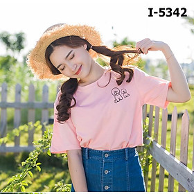 ATN-5342 Áo Thun Nữ Unisex In Hình Logo Con Cún Mặt Xệ