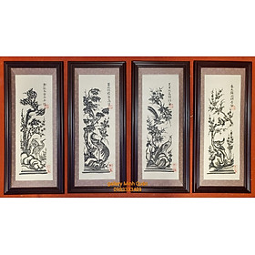 Mua Tranh dân gian Đông Hồ- Bộ tứ quý TÙNG CÚC HỒNG MAI