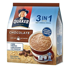 Thức Uống Yến Mạch Quaker 3in1 Vị Choco 420G 15 Gói x 28G - 9556174815465