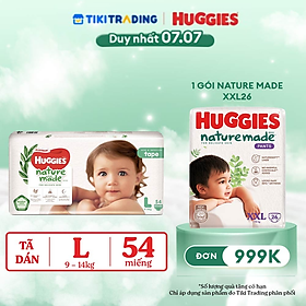 Tã Dán Siêu Cao Cấp Huggies Platinum Naturemade L54 (54 Miếng)