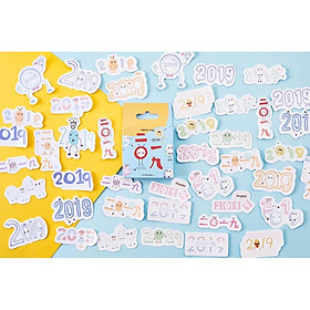Hộp 46 Miếng Dán Sticker Trang Trí 2019