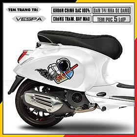 Tem Xe Vespa Phi Hành Gia & Trà Sữa | VP26 | Decal Vespa Sprint/GTS/LX/Primavera - Dễ Dán Tại Nhà