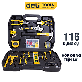 Hình ảnh Bộ Dụng Cụ Sửa Chữa Đa Năng 116 Chi Tiết Deli Cao Cấp Chính Hãng - Sử Dụng Nhiều Mục Đích, An Toàn, TIện Lợi - DL5973