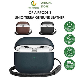 HÀNG CHÍNH HÃNG - Ốp dành cho Airpods UNIQ Terra Geniune Leather dành Cho Airpods 3 Chất Liệu Da Thật Cao Cấp Thiết Kế Thời Thượng