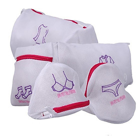 Set 5 Túi Giặt Bảo Vệ Quần Áo, Đồ Lót, Tất, Áo Ngực, Bảo Quản Quần Áo Kiểu Nhật Dạng Lưới