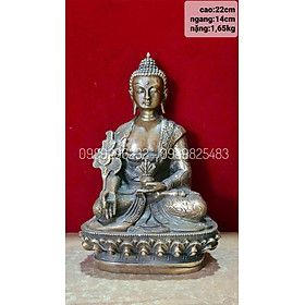 Mua Tượng Phật Dược Sư bằng đồng hun cao 22cm - Tôn tượng Dược Sư
