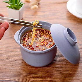 Mua Nồi ăn mì lúa mạch có nắp  giữ nhiệt tố (Xanh  Xanh lá  Hồng  Trắng) 8442