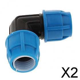 2xQuick Connect Push-in Fittings Pipe Fittings with Curved Connector 1 Inch