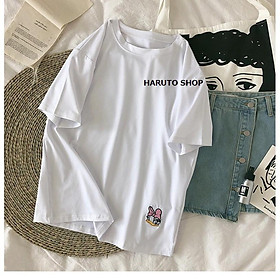 Áo thun cotton trơn Mickey, áo phông ngắn tay thêu họa tiết