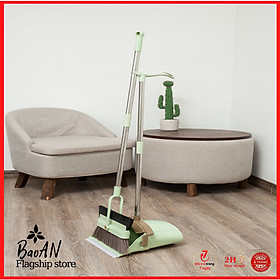 Bộ Chổi Kèm Hốt Rác ,Cây Chổi 2in1 Vừa Quét Sàn Nhà Vừa Gạt Được Nước Cao 108cm Kèm 10 Khăn Lau Chén BaoAn - Hàng chính hãng- Màu Ngẫu Nhiên