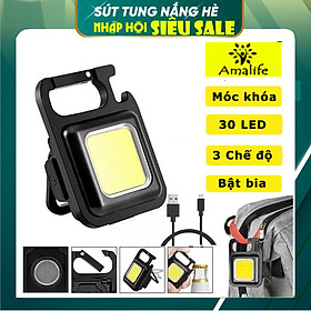 Đèn Pin Móc Khóa Mini Siêu Sáng Chống Nước Amalife - Tích Hợp Nam Châm, Nẫy Mở Bia