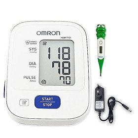 Combo Máy Đo Huyết Áp Bắp Tay Omron Hem-7121 ( có adapter ) + Nhiệt Kế Điện Tử Đầu Mềm Medilife ( hình thú ngẫu nhiên )