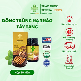 Đông Trùng Hạ Thảo Tây Tạng (Made in USA) - Hoạt chất Polysacharide và Cordycepin/Adenosine cao, giúp tăng đề kháng, hệ miễn dịch nhanh, bổ phổi, bổ thận, ngủ ngon, giảm mệt mỏi, chống lão hóa, tăng cường sinh lý ( 60 Viên 500mg/ viên)