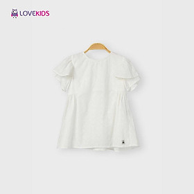 Áo cộc tay thêu hoa bé gái trắng LKG21ST00201 - Lovekids