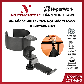 Mua Giá để cốc kẹp bàn tích hợp móc treo đồ HyperWork CH01 - Hàng Chính Hãng