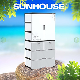 Mua Tủ nhựa 2 cánh 4 ngăn Happy Family SUNHOUSE KS-CA1400F4 - Hàng chính hãng