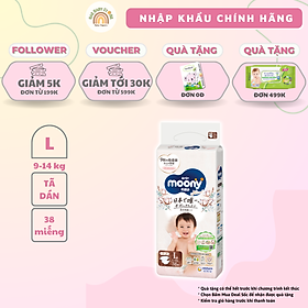 Tã dán Moony Natural siêu cao cấp S58/M46/L38 - Nhập Khẩu Chính Hãng