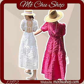 ĐẦM MAXI XỐP HỞ LƯNG CỘT DÂY 12172