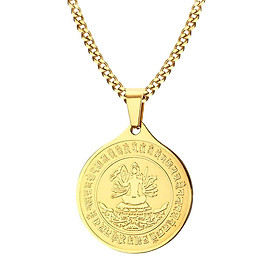 Gold Figure of Buddha Charm Pendant Long Chain Necklace Fashion Jewelry Gift