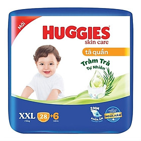 Tặng thêm  miếng - Tã Quần Huggies Dry size XXL28 (28 miếng + khuyến mãi- cho bé 16-25kg)