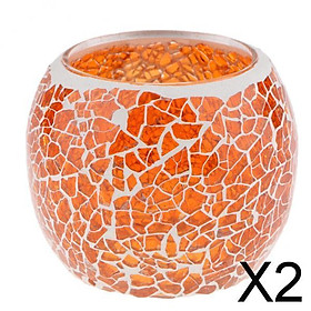 2X Mosaic Glass Lantern Votive Candle Tealight Holder Tealight Candle Holder Decoration # 9