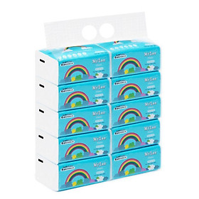 Mua Combo 10 bịch(300 tờ/bịch)Giấy rút cầu vồng cao cấp My Lan