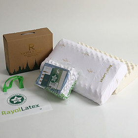 Mua Gối Cao Su Non Thiên Nhiên Latex Pillow Không Áp Suất Chống Đau Cổ Vai Gáy Ruột Gối Nằm Ngủ Kê Cổ Cao Cấp