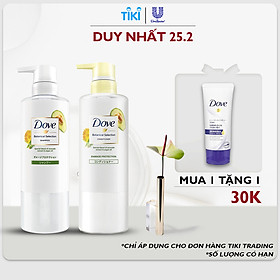 Combo Dầu Gội + Kem Xả Dove Phục Hồi Hư Tổn Chiết Xuất Bơ & Dầu Argan Botanical Selection (500g/Chai)