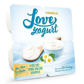 Lốc 4 Hũ Sữa chua Vinamilk có đường Love Yogurt 100G/Hũ - 8934673500258