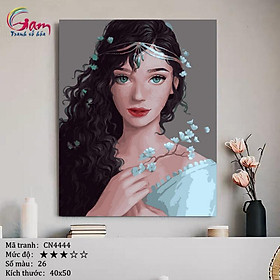 Mua Tranh sơn dầu số hoá tự tô màu Gam CN4444 40x50cm căng sẵn khung
