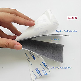 Băng gai dán xé keo 3M cao cấp siêu dính bản 5cm (1 set/ khóa nhám/ velcro tape)