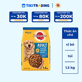 Thức Ăn Cho Chó Trưởng Thành Pedigree Adult 1+ Years Vị Gà, Rau Củ 1.5kg/Túi