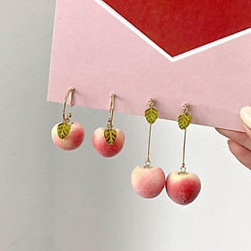 Bông tai hình trái đào xinh xắn