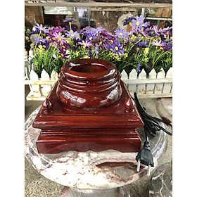 Mua Chân đế đèn gỗ hình vuông xoay cho quả cầu đá phong thủy đường kính lớn - Cao 12cm và 14 cm - Dài 19cm x Rộng 19cm x Cao 14cm